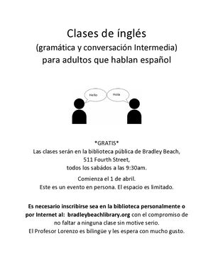 Clases de ínglés - I